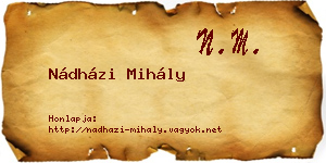 Nádházi Mihály névjegykártya