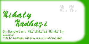 mihaly nadhazi business card
